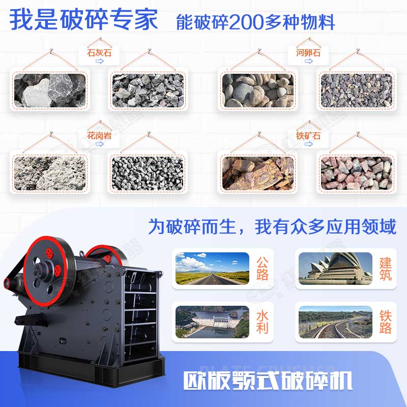 顎式破碎機(jī)能力強(qiáng)、應(yīng)用范圍廣